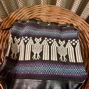 Handwoven Guatemalan Owl Pattern Tote Bag